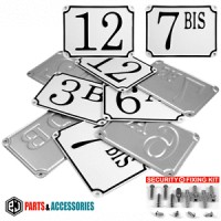 White Pressed French Style House Number Door Gate plate metal sign plaque 1-99   291578489548